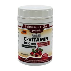 Jutavit C+D+Cink C-vitamin 1000mg + D3-vitamin 400NE tabletta - 100db