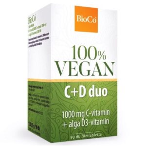 BioCo 100% VEGAN C+D Duo C-vitamin 1000mg + Alga D3-vitamin 2000NE filmtabletta - 90db